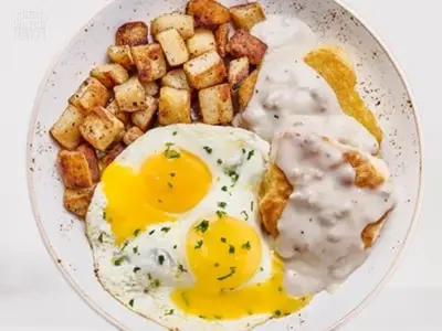 Biscuits & Turkey Sausage Gravy with Eggs