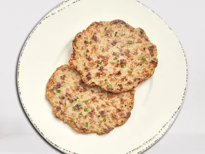 First Watch Chicken Apple Sausage - lean chicken sausage infused with sweet apple and savory spices.