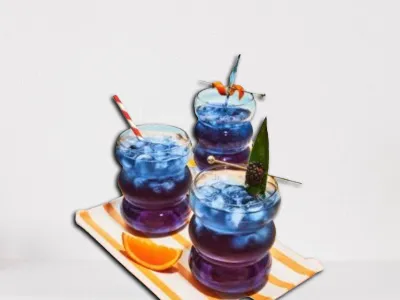 Blackberry Iced Tea from First Watch, served chilled.